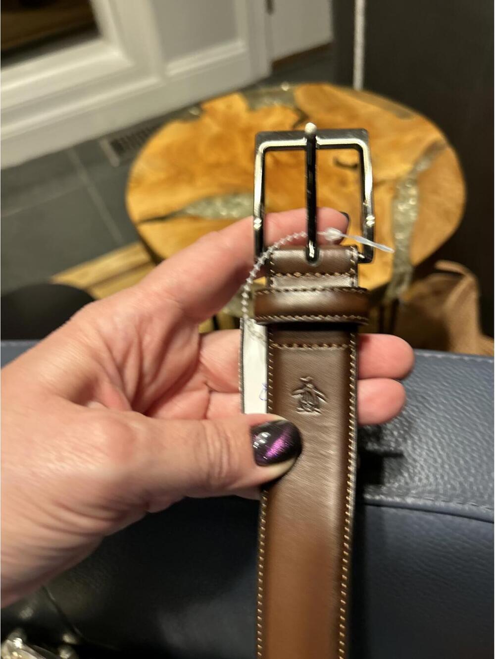 Original Penguin Genuine Leather Brown Men's Belt